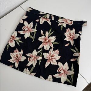 Women’s Floral Black Mini Skirt